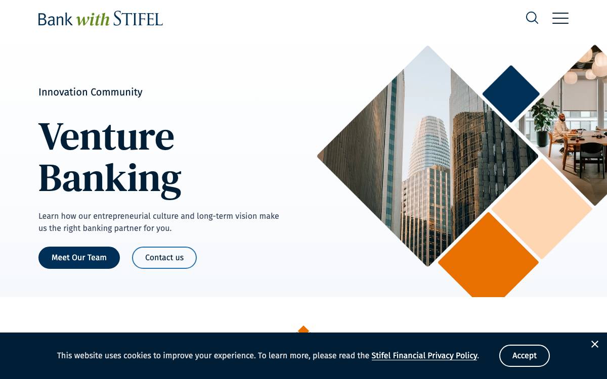 Stifel Venture Banking website preview