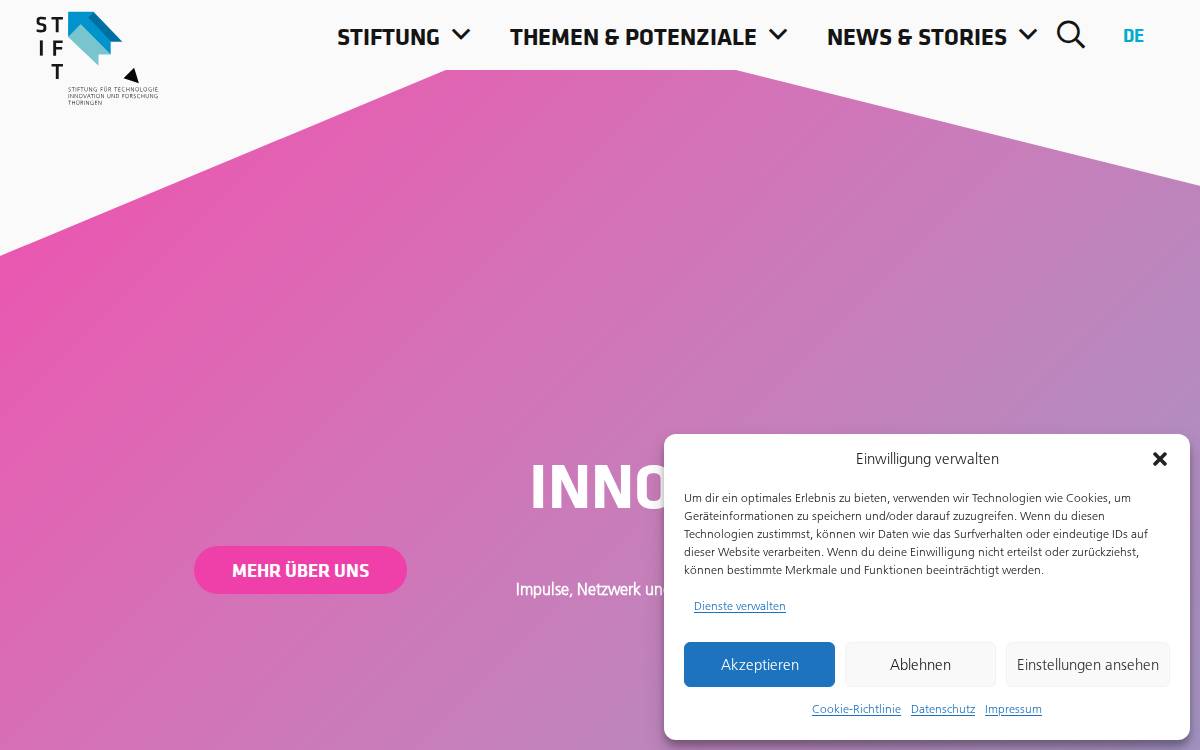 STIFT website preview