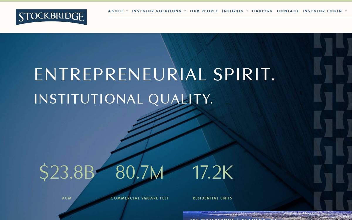 Stockbridge Capital Group website preview