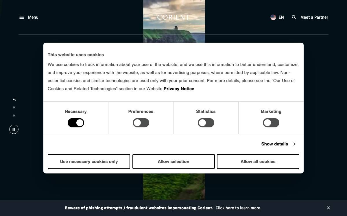 Stonehage Fleming website preview