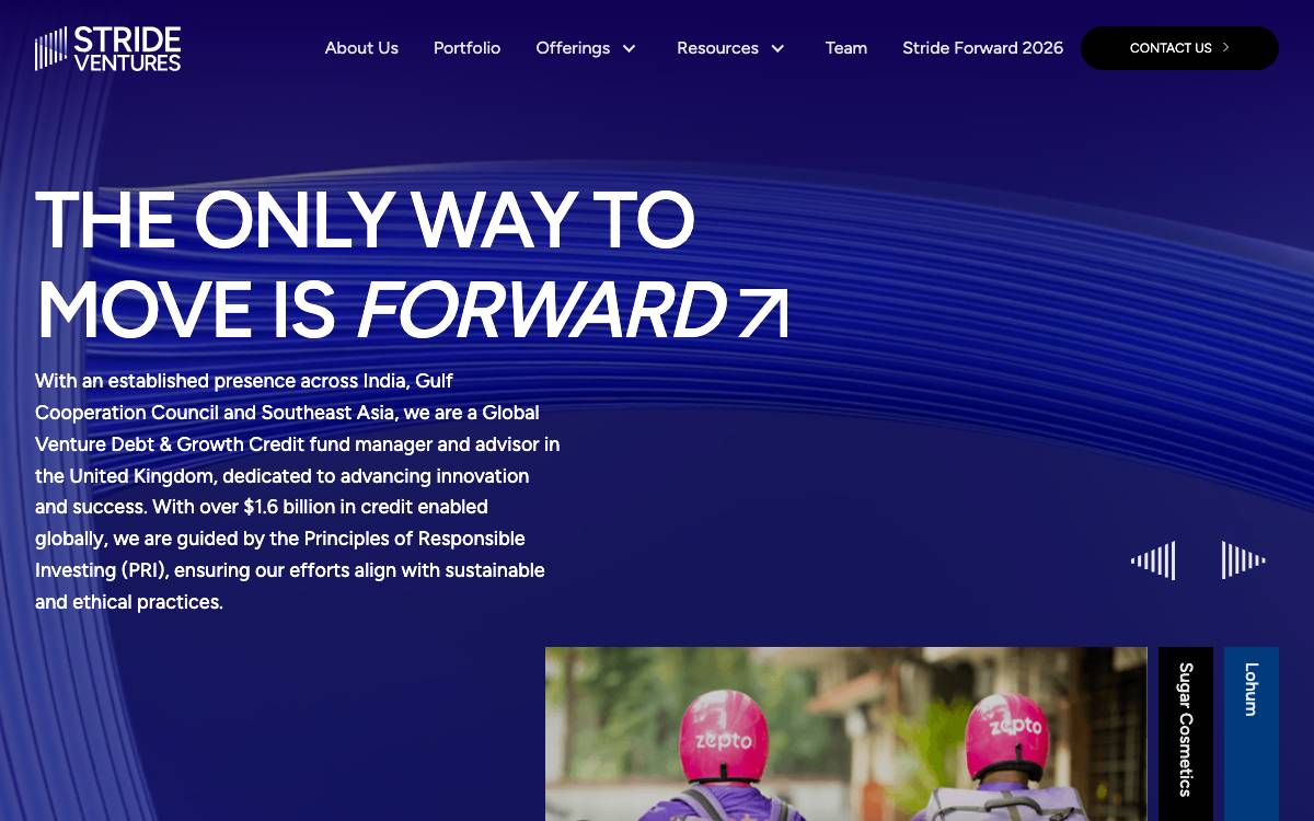 Stride Ventures website preview