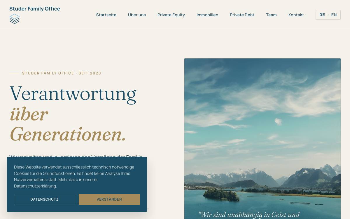 Studer Family Office website preview