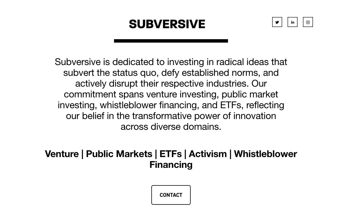 Subversive Capital website preview