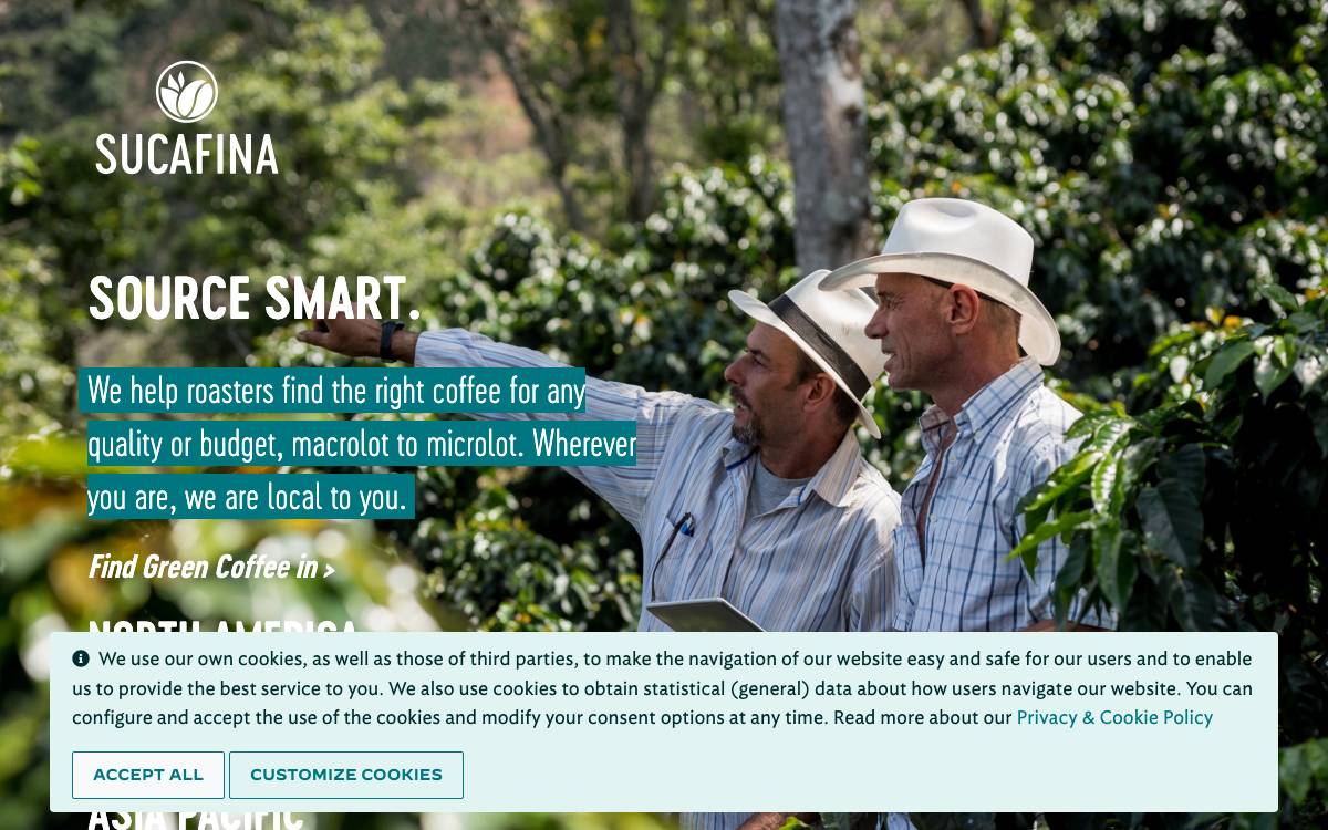 Sucafina website preview