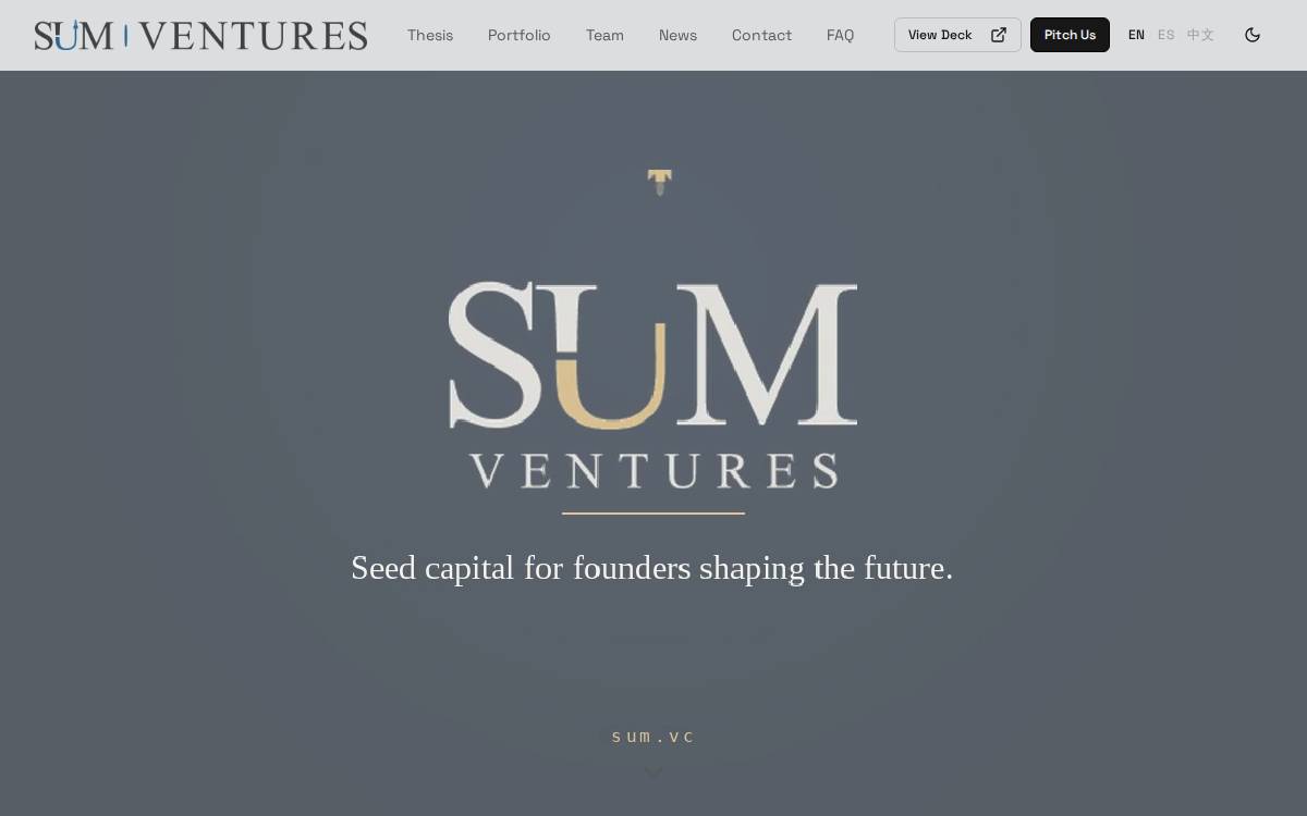 Sum Ventures website preview