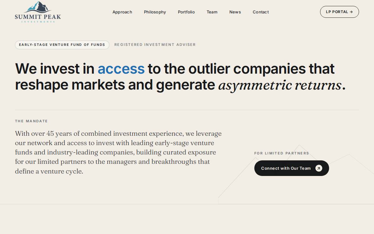 Summit Peak Investments website preview