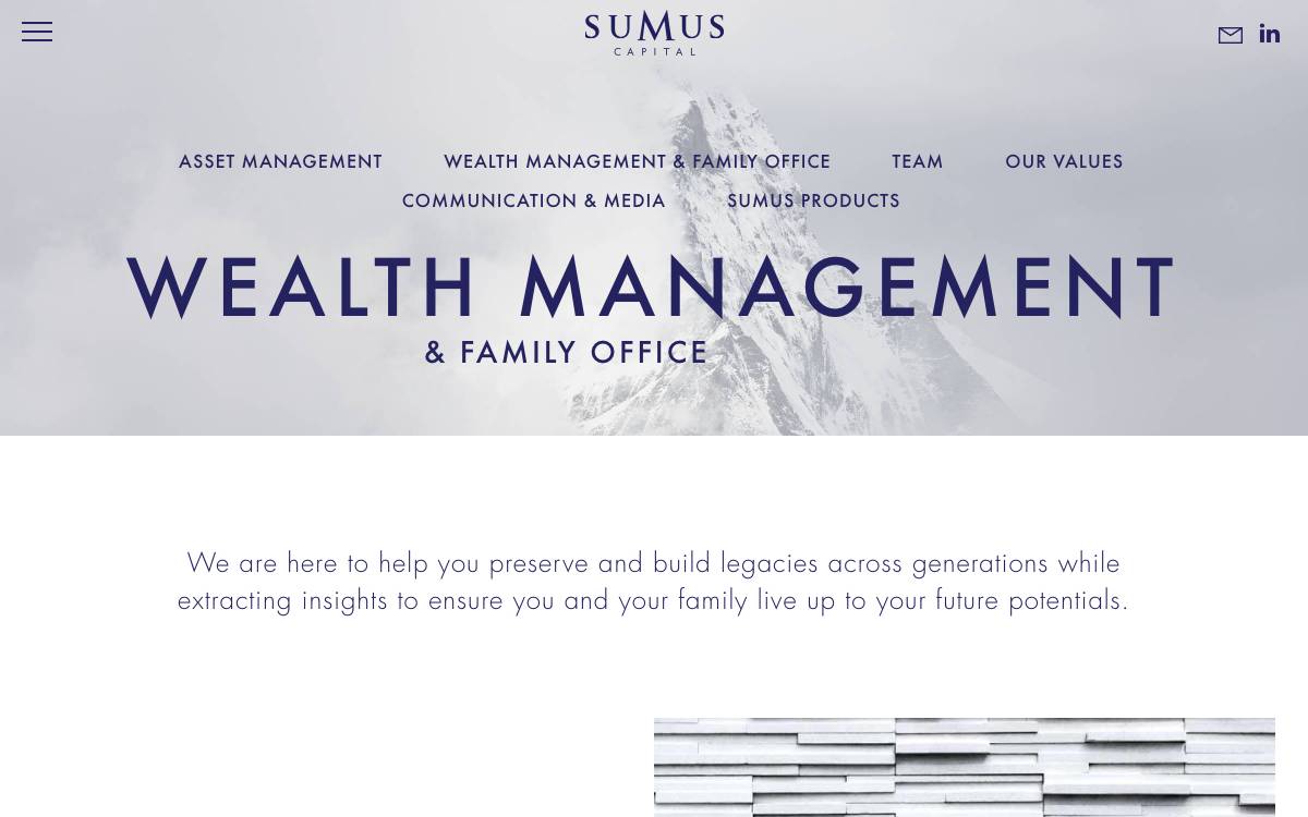SUMUS Capital website preview