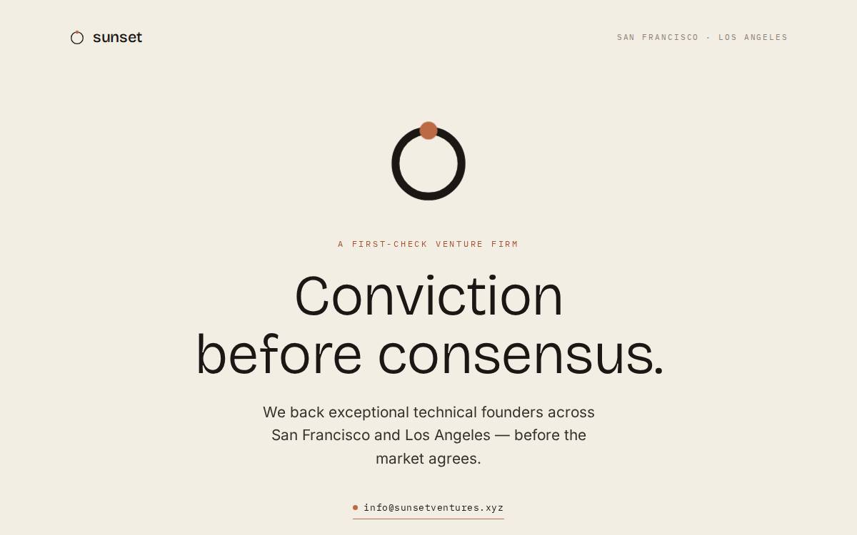 Sunset Venture Partners website preview