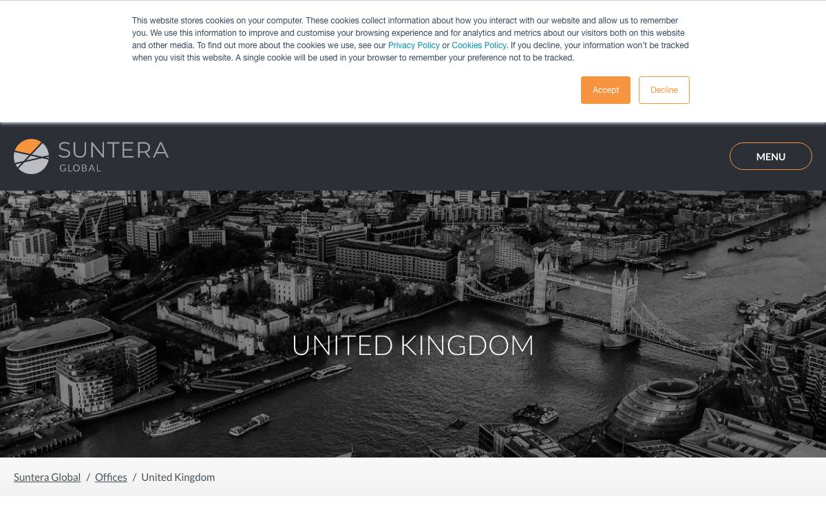 Suntera Global website preview