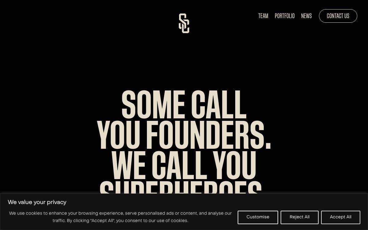 Superhero Capital website preview