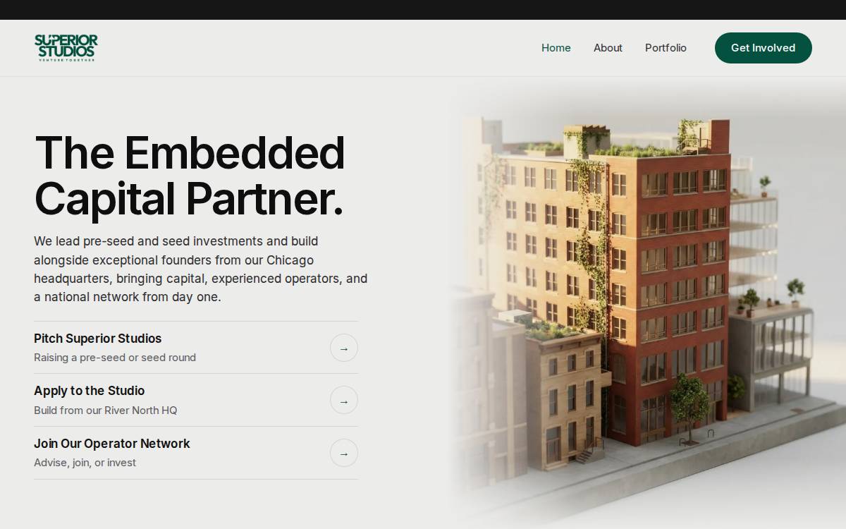Superior Studios website preview