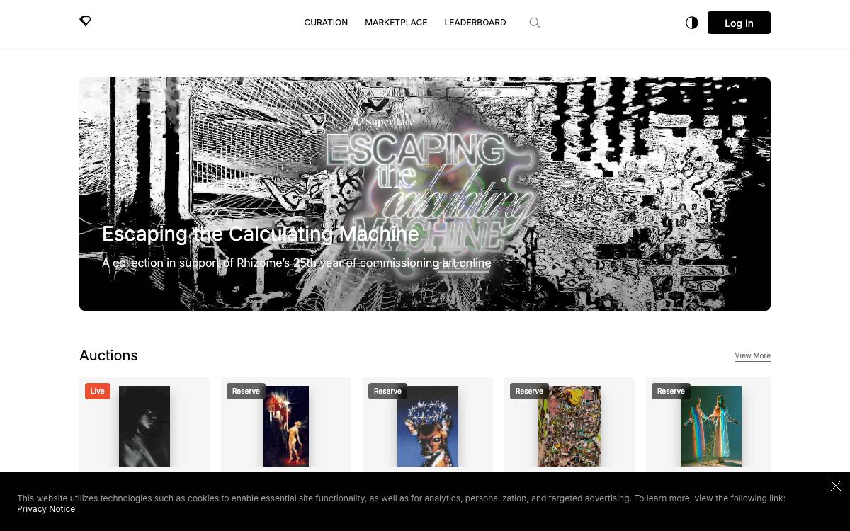 SuperRare website preview