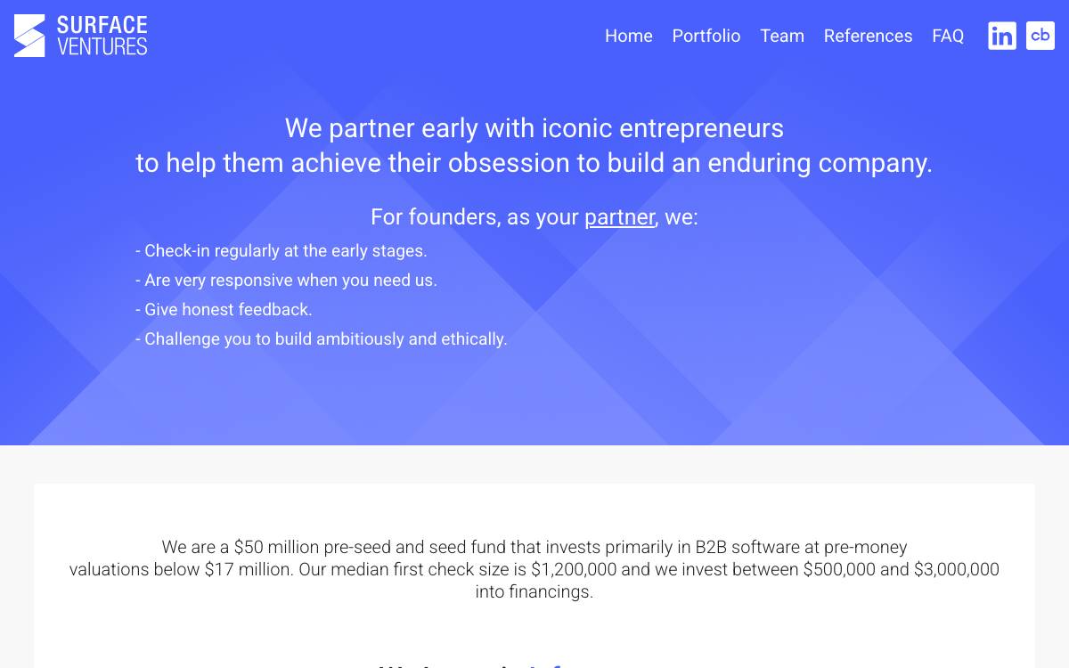 Surface Ventures website preview