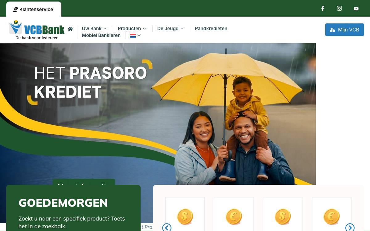 Surinaamse Volkscredietbank (VCB Bank) website preview