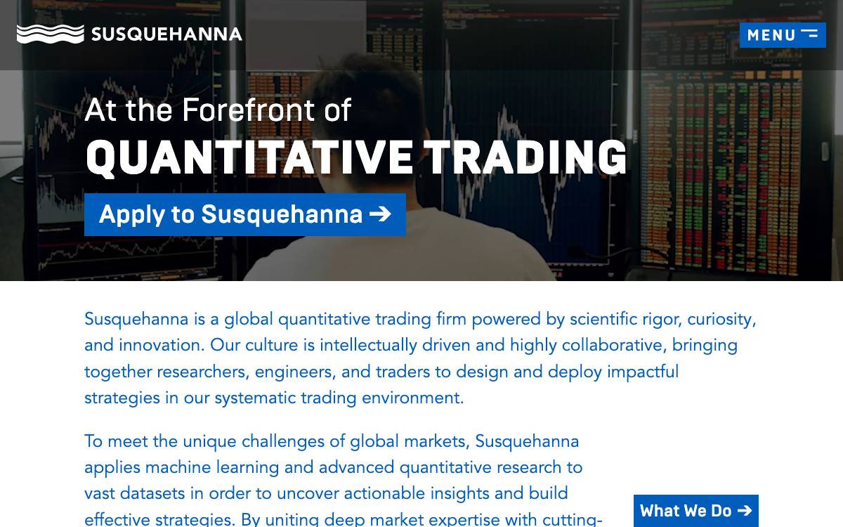Susquehanna International Group website preview