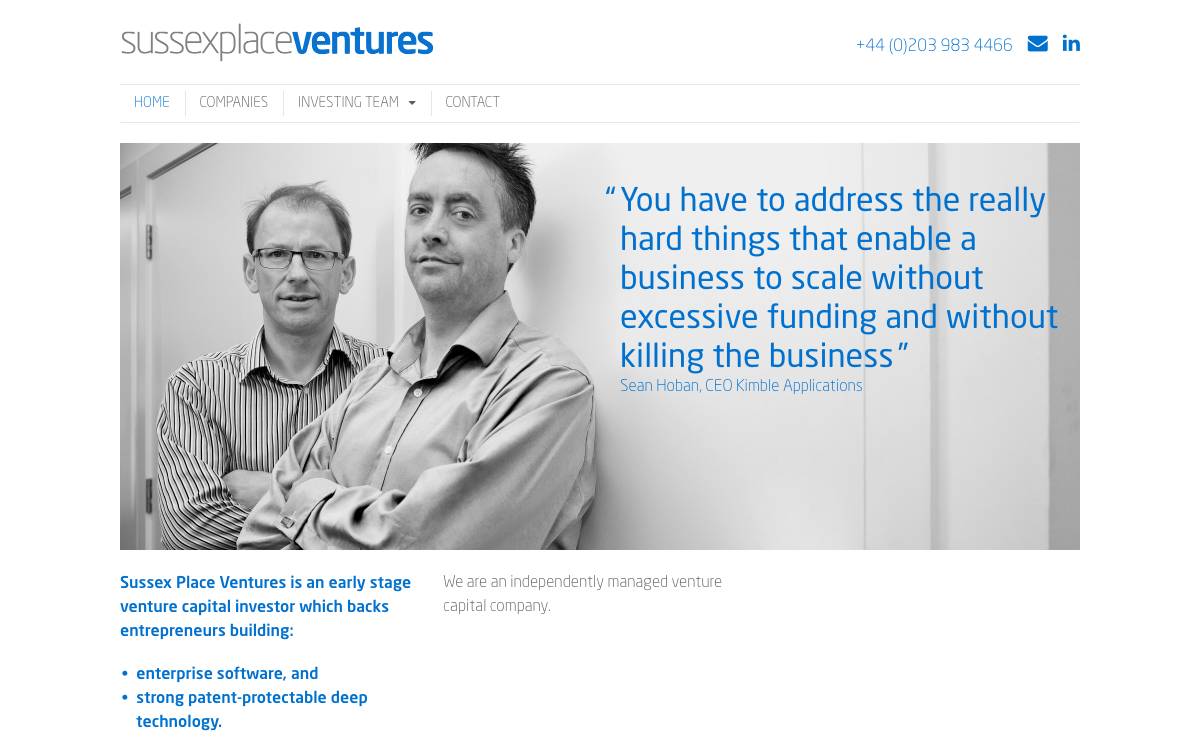 Sussex Place Ventures website preview