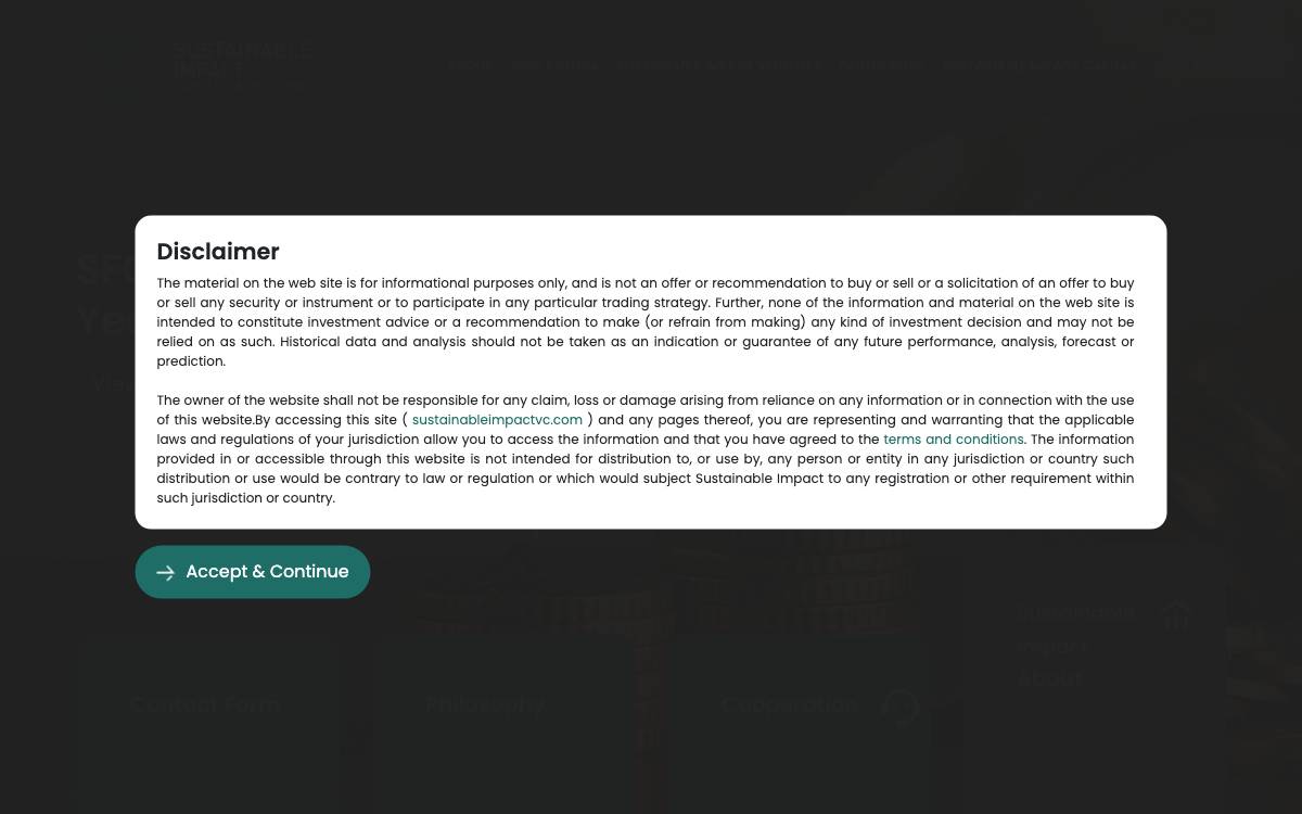 Sustainable Impact Capital & Holding website preview