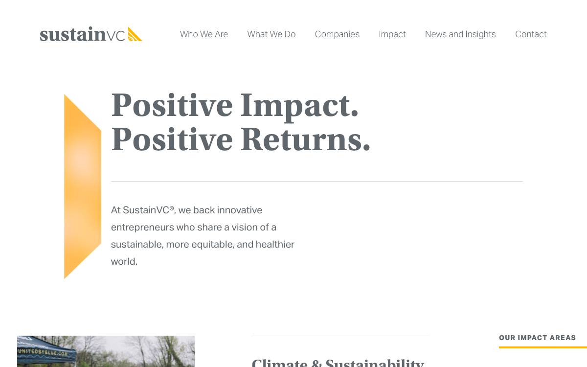 SustainVC website preview