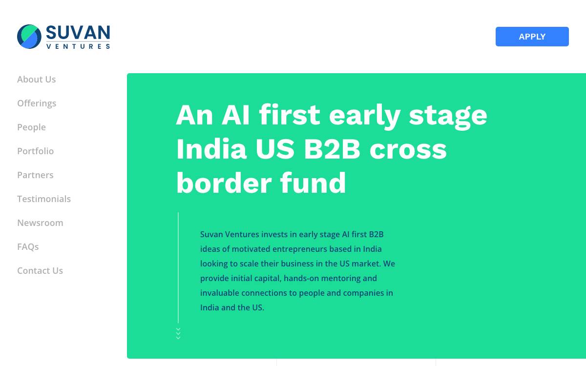 SUVAN VENTURES website preview