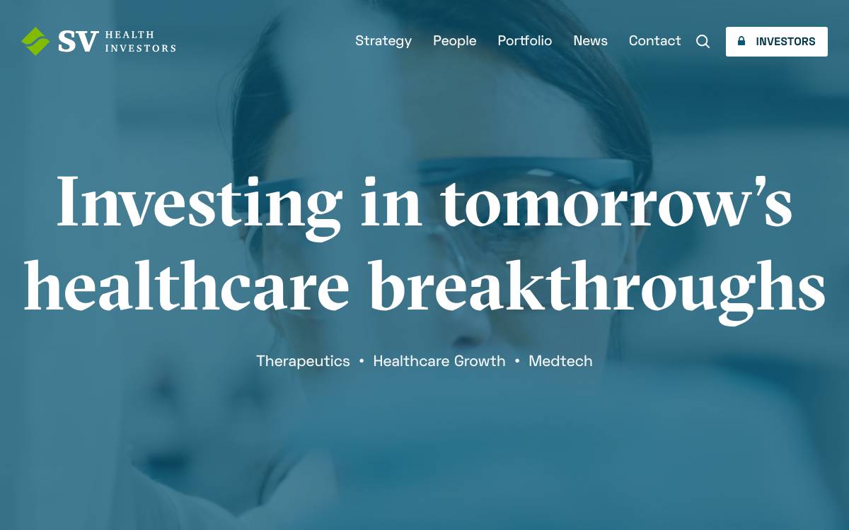 SV Health Investors website preview