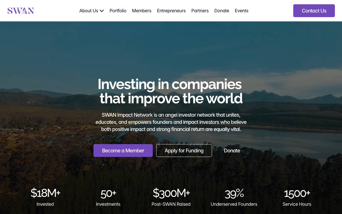 SWAN Impact Network website preview
