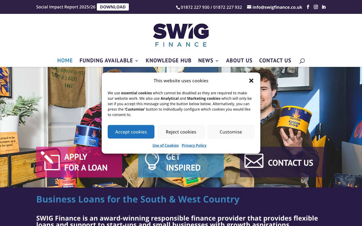SWIG Finance website preview