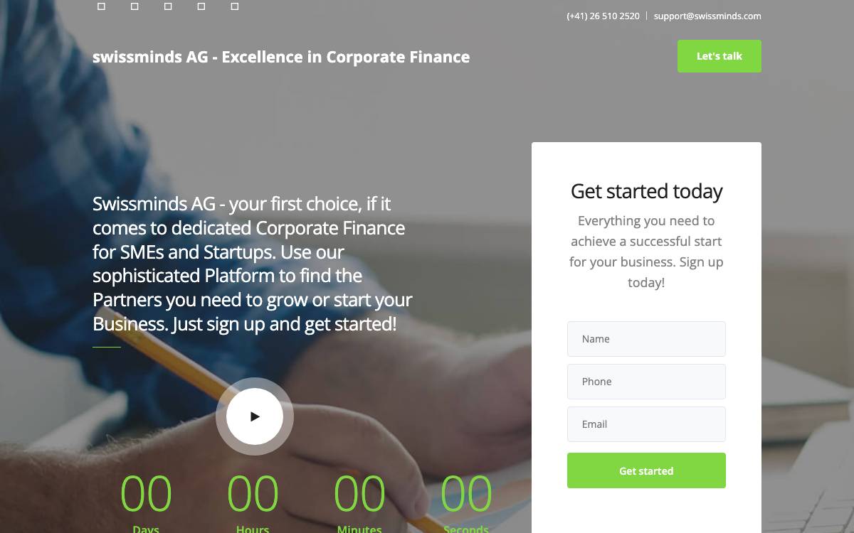 swissminds AG website preview
