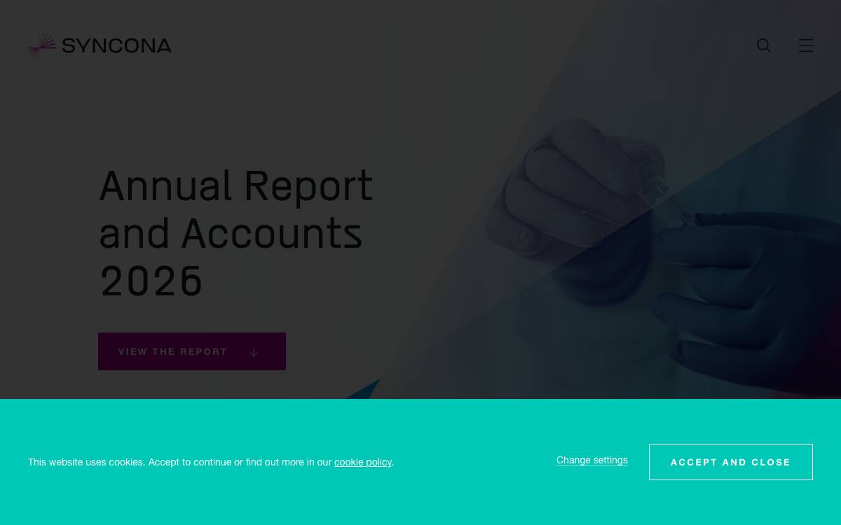 Syncona website preview