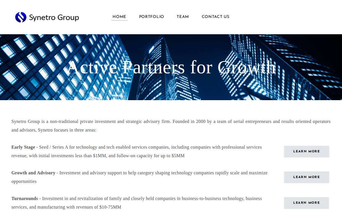 Synetro website preview