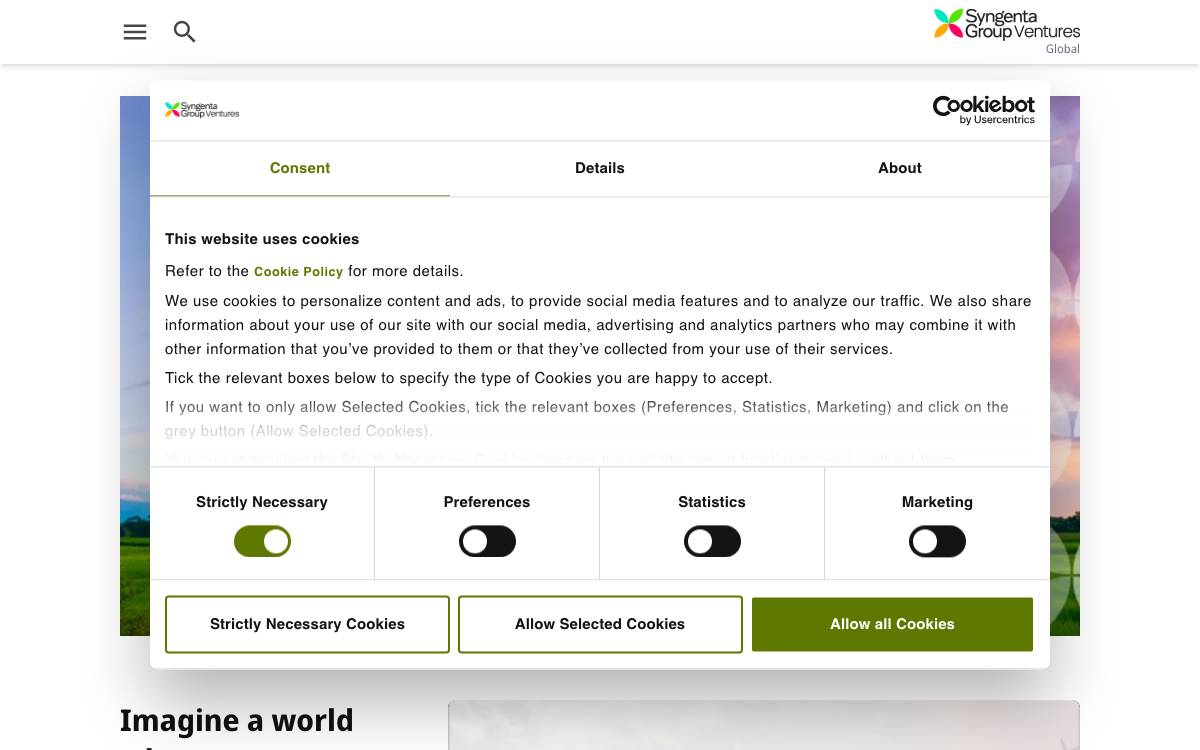 Syngenta Group Ventures website preview