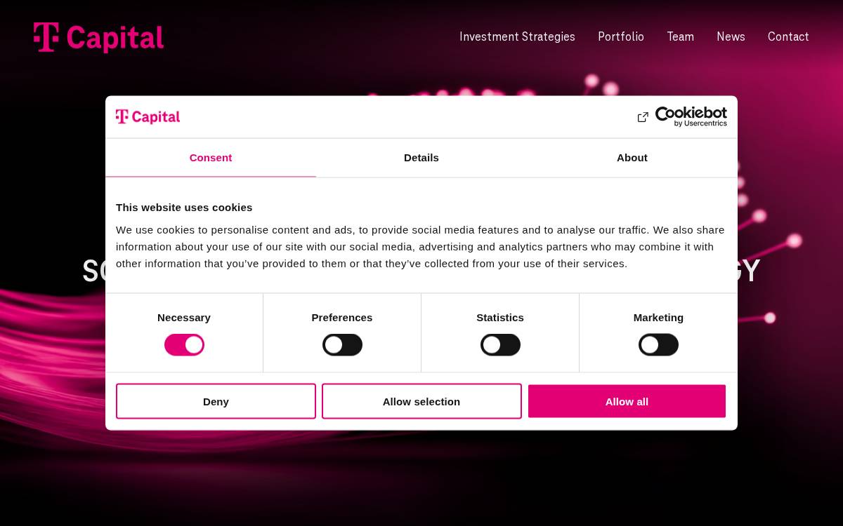T Ventures website preview