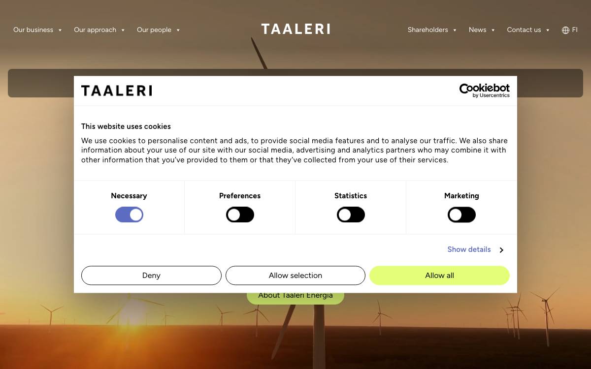Taaleri Energia Funds website preview