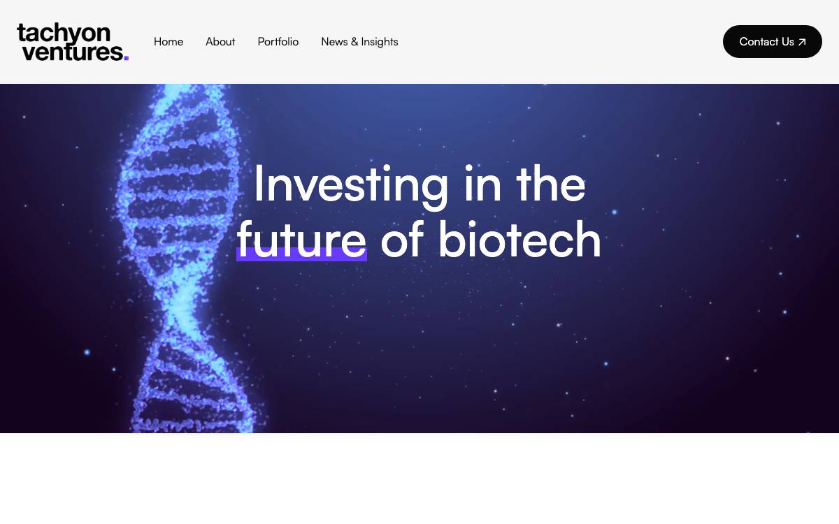 Tachyon Ventures website preview