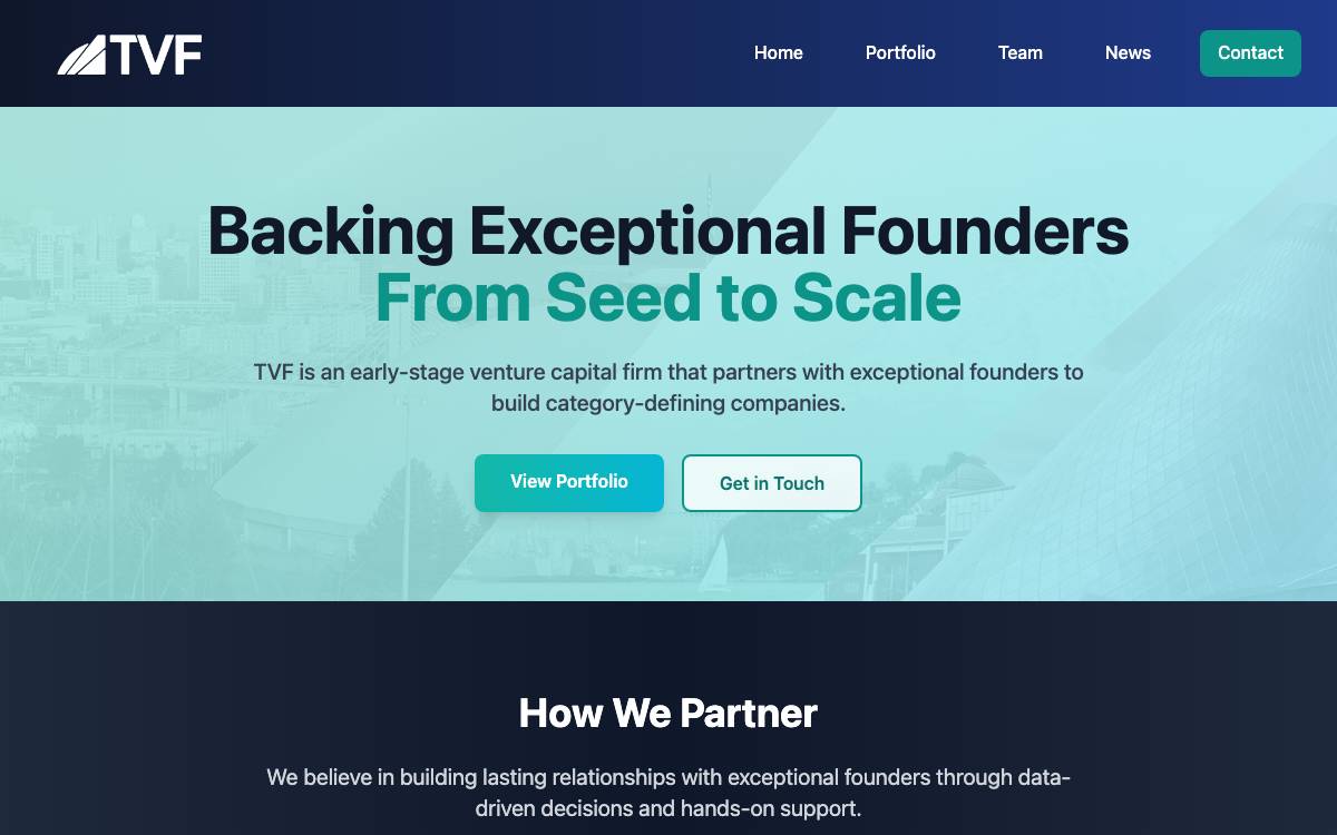Tacoma Venture Fund website preview