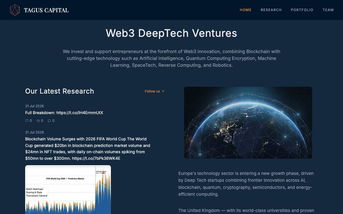 Tagus Capital website preview