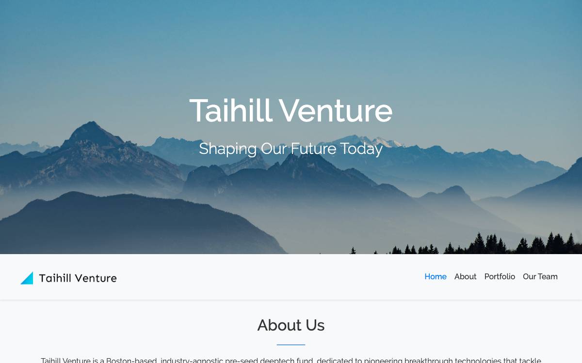 Taihill Venture website preview