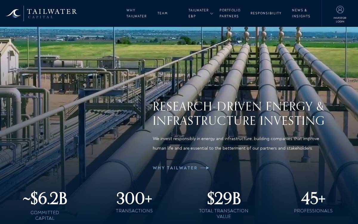 Tailwater Capital website preview