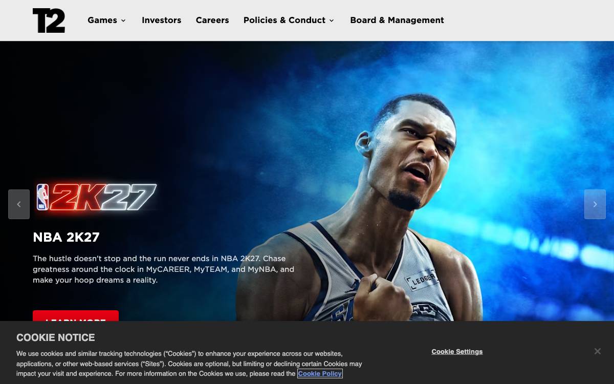 Take-Two Interactive Software website preview