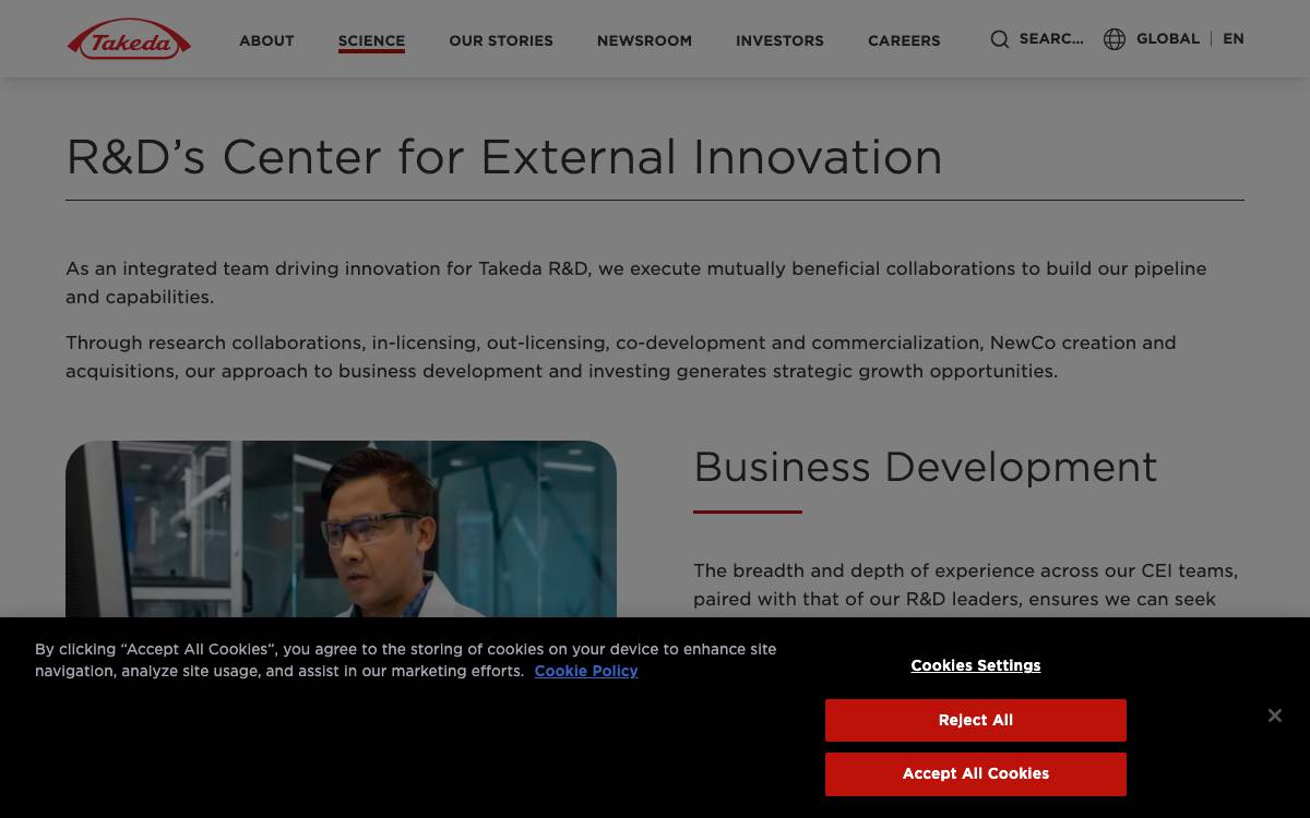Takeda Ventures website preview