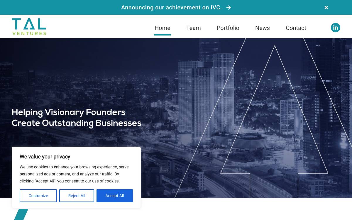 Tal Ventures website preview