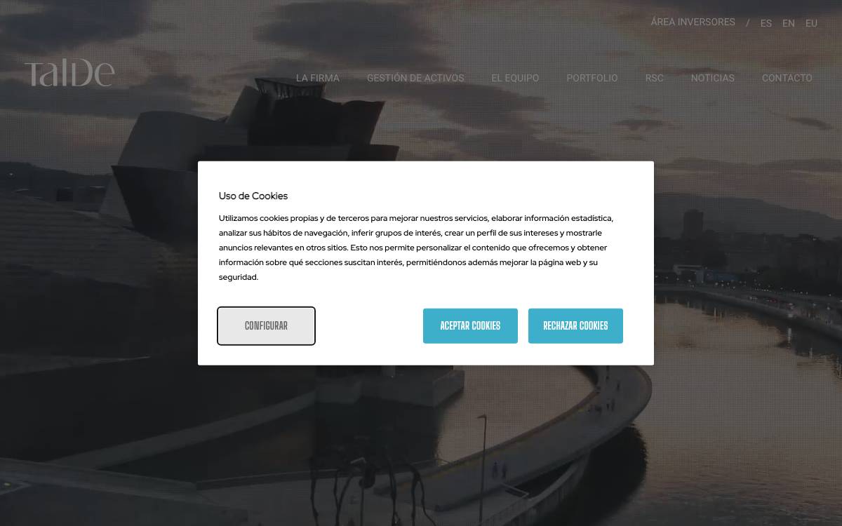 Talde Private Equity website preview