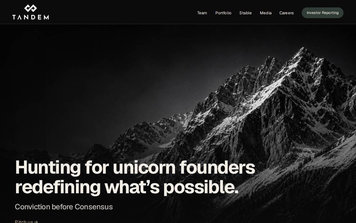 Tandem Ventures website preview