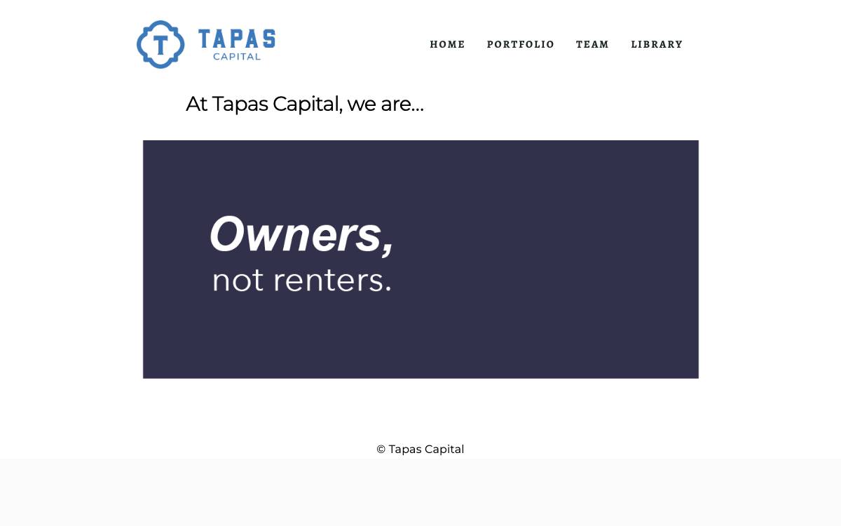Tapas Capital website preview