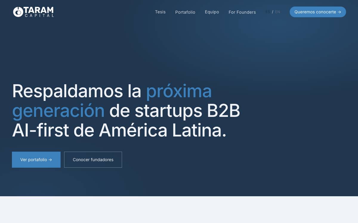 Taram Capital website preview