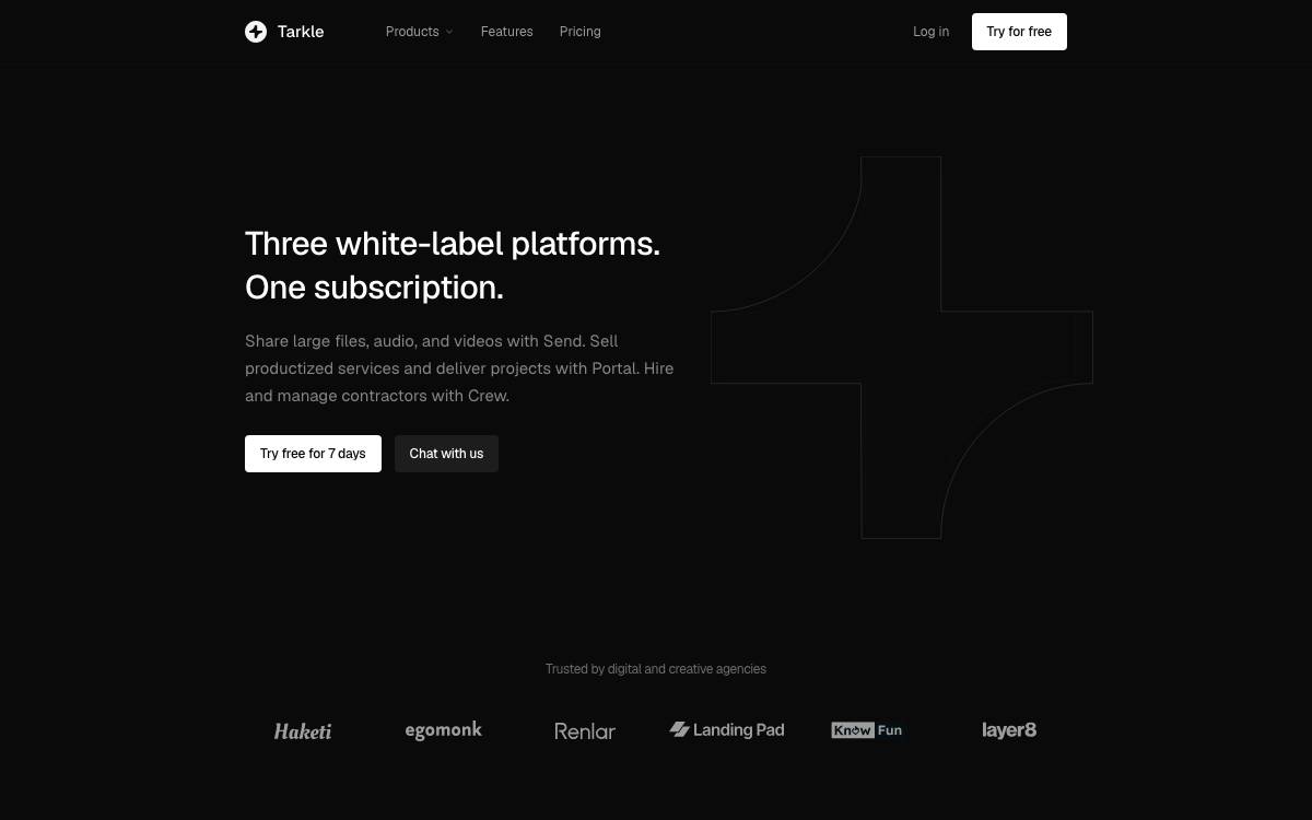 Tarkle website preview