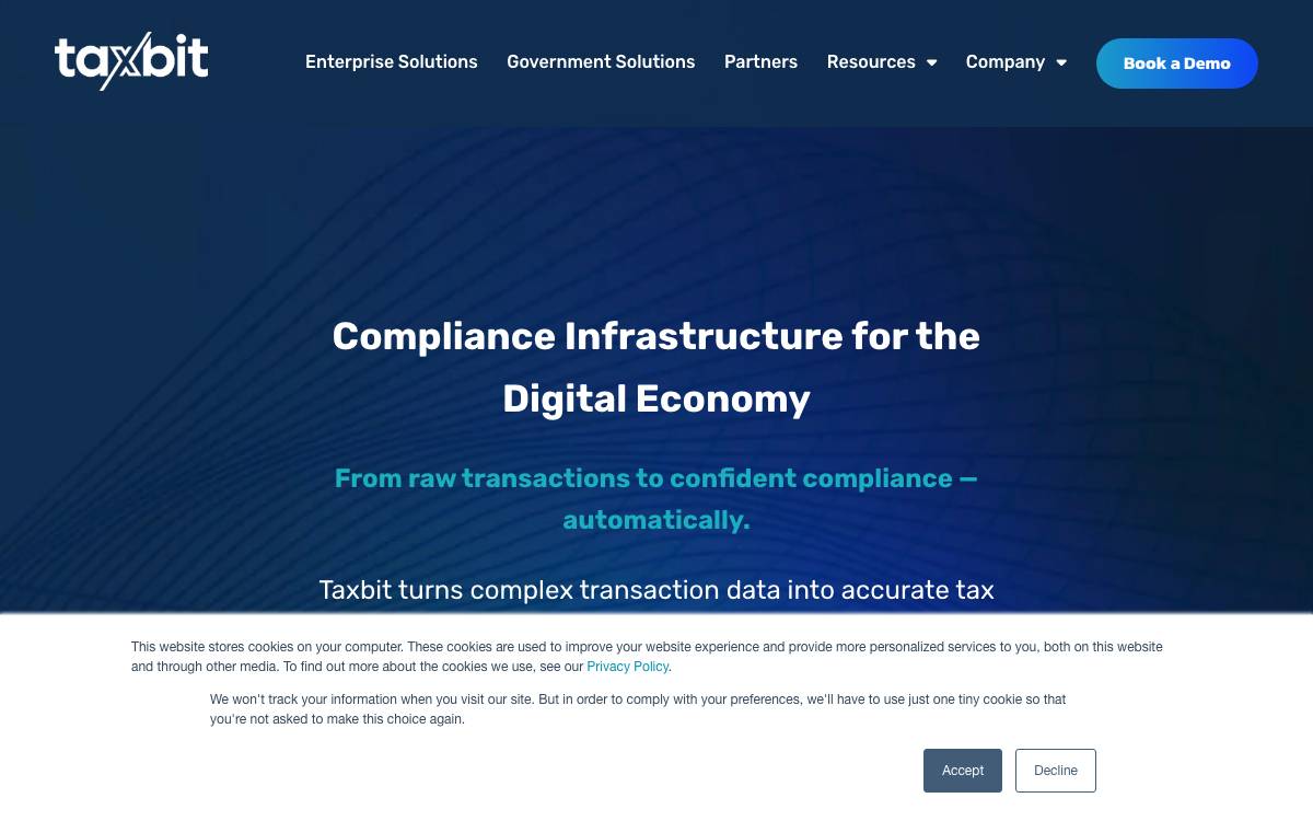 TaxBit website preview