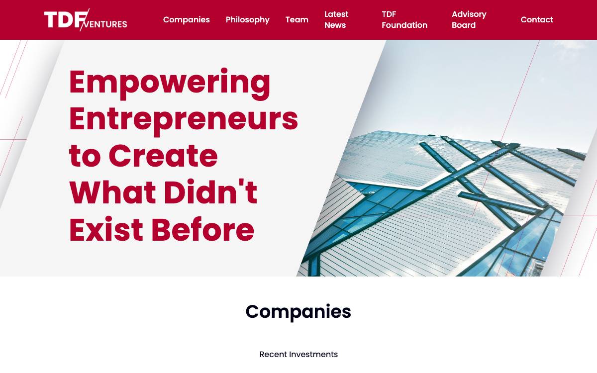 TDF Ventures website preview