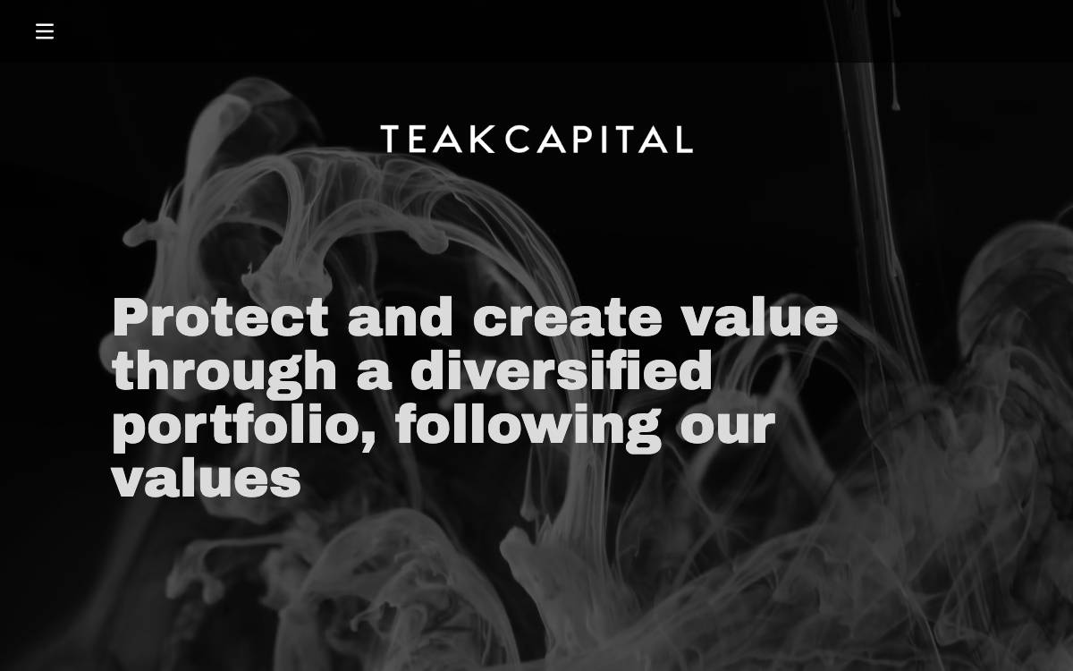 Teak Capital website preview