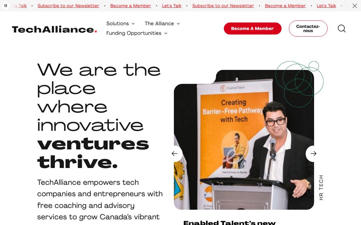TechAlliance of Southwestern Ontario website preview