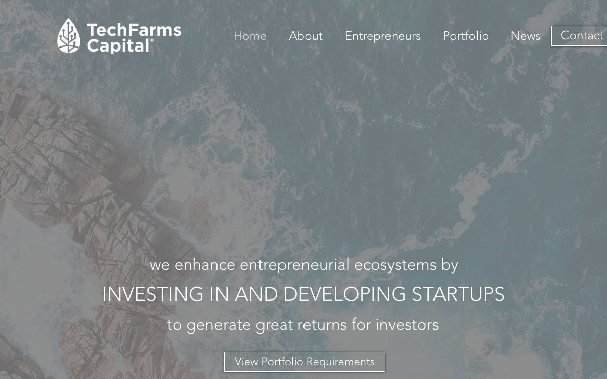 TechFarms Capital website preview